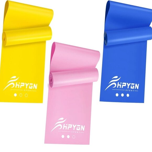 HPYGN Resistance Bands, Exercise Physical Therapy, Pilates, 1-Yellow/Pink/Blue - Picture 1 of 2